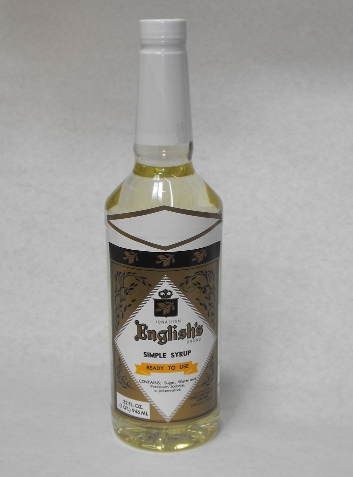 32oz. (1x) Jonathan English Bar SIMPLE SYRUP Liquid Cane Sugar Cocktail Mixer