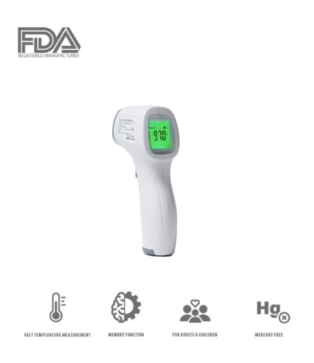 Medical Grade NONCONTACT Infrared Forehead Thermometer LCD Laser IR USA CE FDA