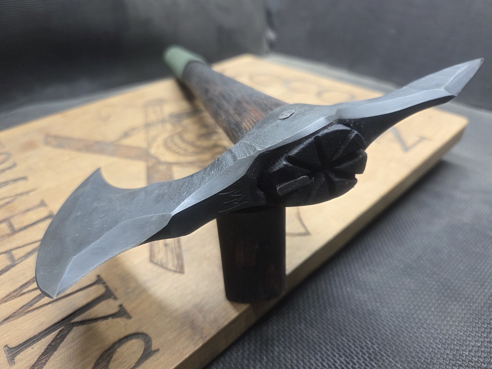 HAND FORGED AIRBORNE RANGER SPIKE TOMAHAWK BY MARK MCCOUN MADE IN THE USA