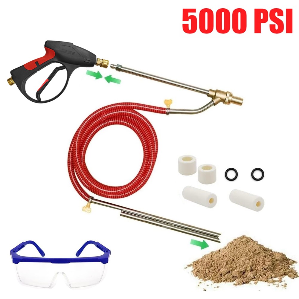 Pressure Washer Sandblasting Kit 5000 PSI Wet Abrasive Sandblaster Attachment wi