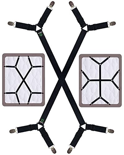 Bed Sheet Holder Straps Adjustable Sheet Stays Keepers With Elastic Bands