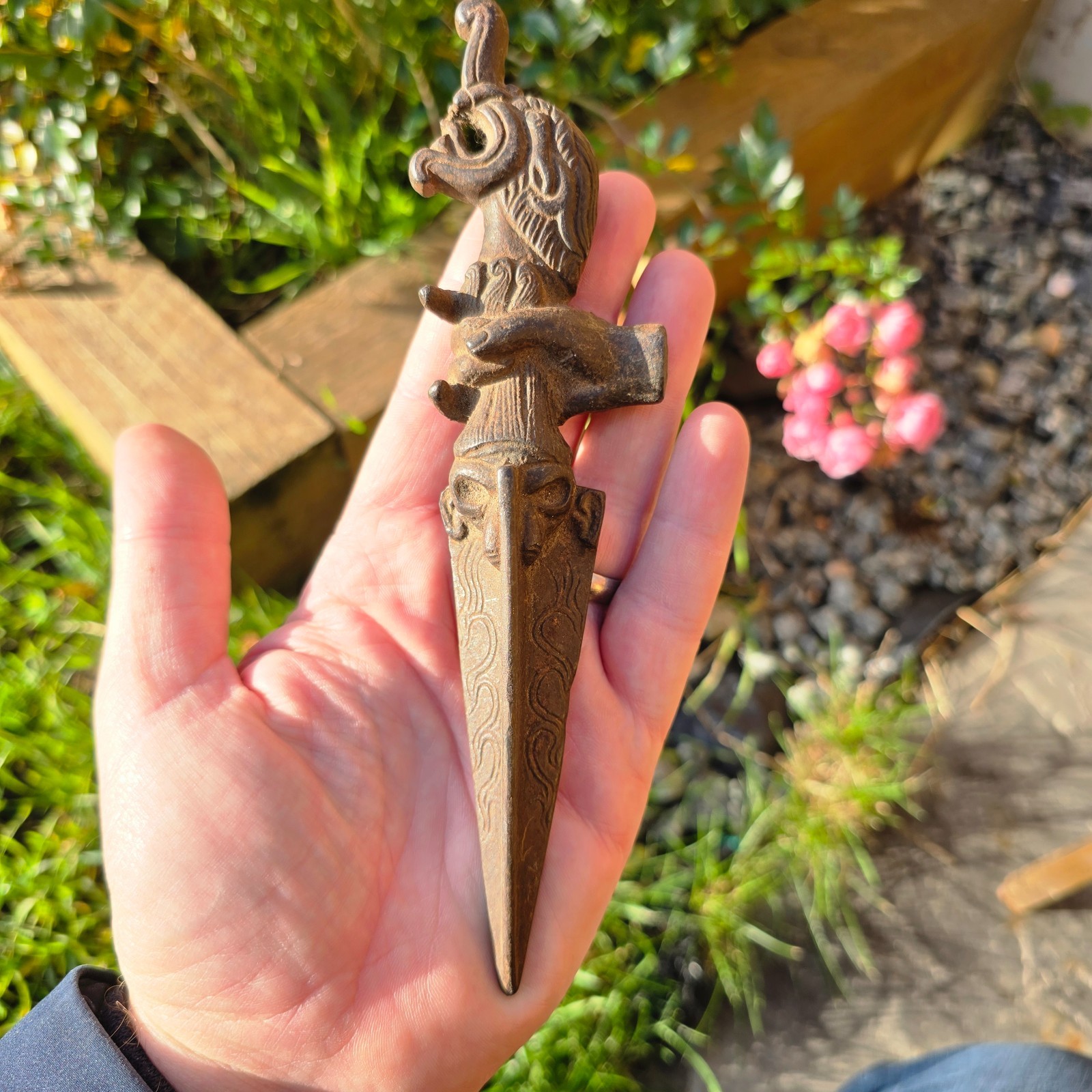 Tibetan or Nepalese Antique c19th Steel Buddhist Implement Tool Shaman