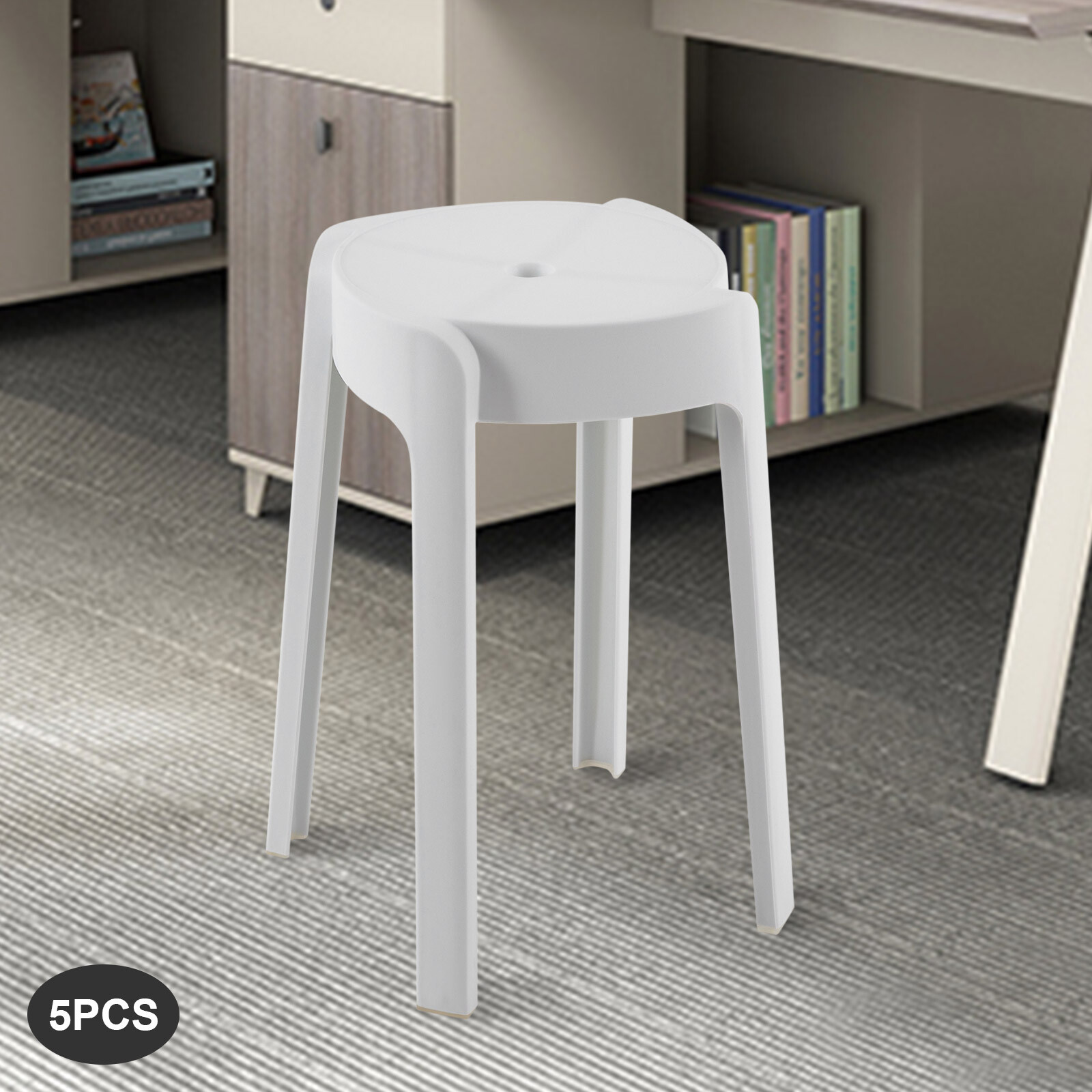 5 x Plastic Stacking Stools For Kids Students Classroom Home Kitchen Garden