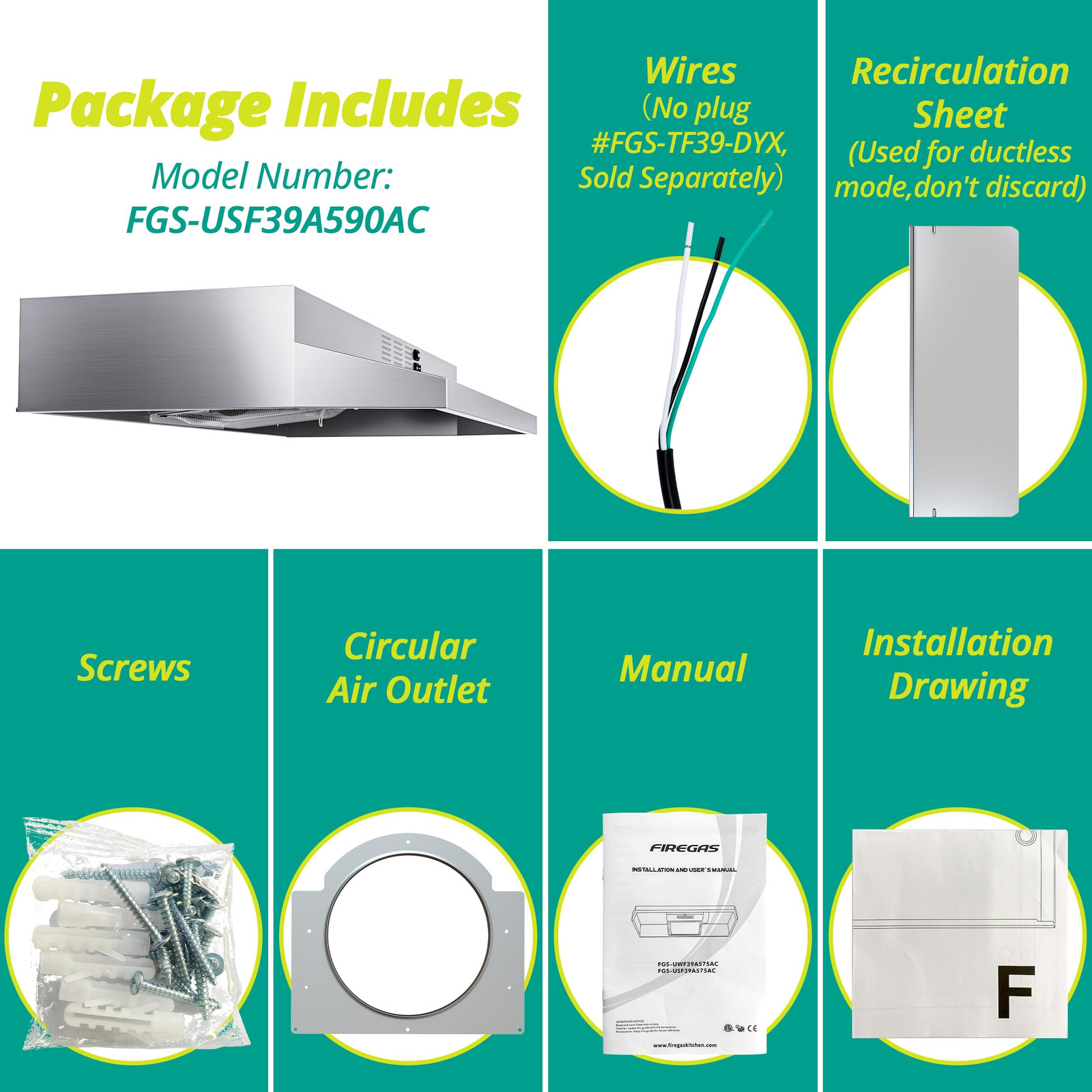 Campana Extractora De 36 Pulgadas Con Luz LED Para Cocina Debajo Del Gabinete