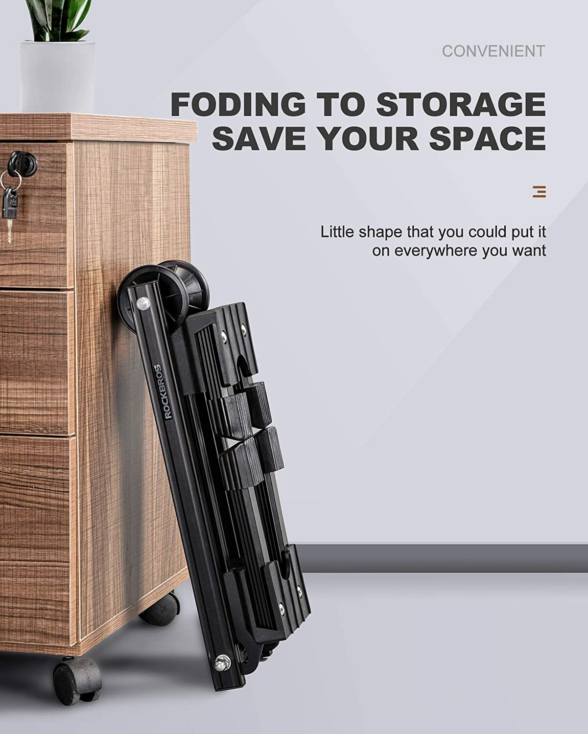 ROCKBROS Bike Parking Stand Foldable Bicycle Indoor Floor Holder Storage Rack