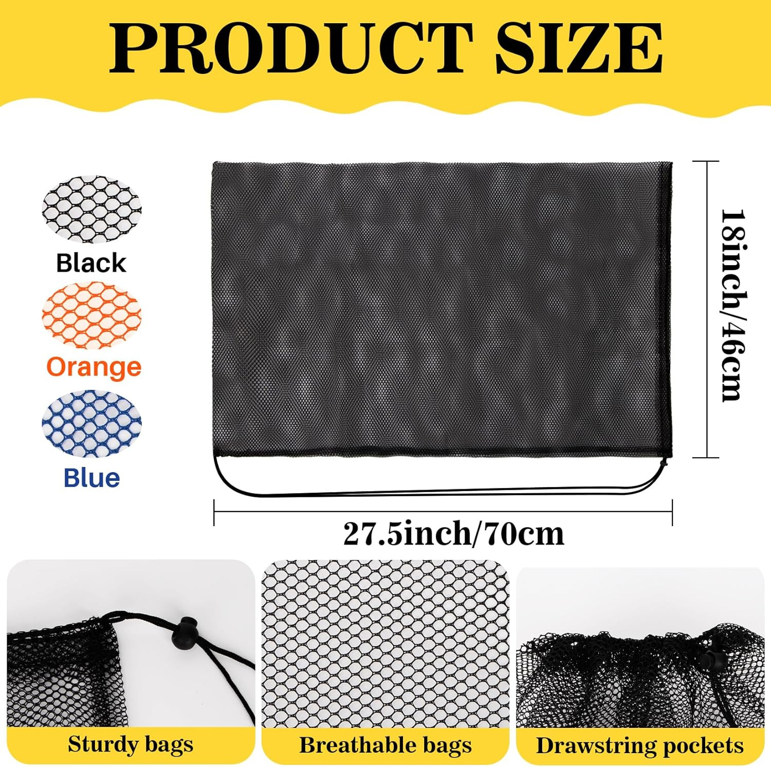 3PCS Mesh Bag - Drawstring Dive Bag Snorkel Dive Backpack for Swimming Gear, Div