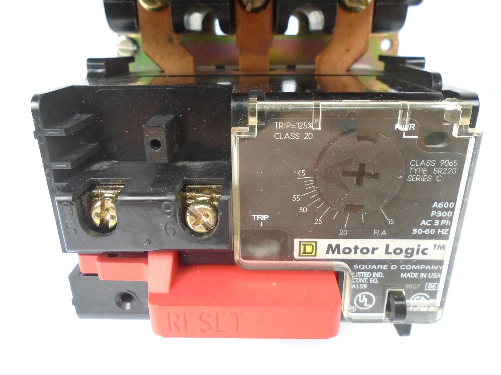 SQUARE-D 8536SDO1H20 Sz2 MOTOR STARTER LOGIC 10-25HP Coil 480V 45A New CONTACTS