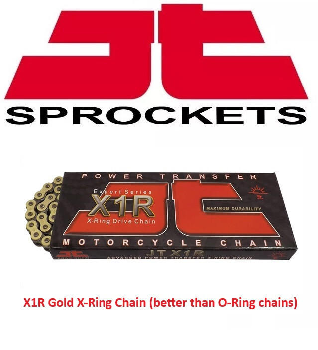 JT Front Rear Sprocket Kit 13T 50T and Gold 520 X1R X-Ring Chain KTM 1990-2025