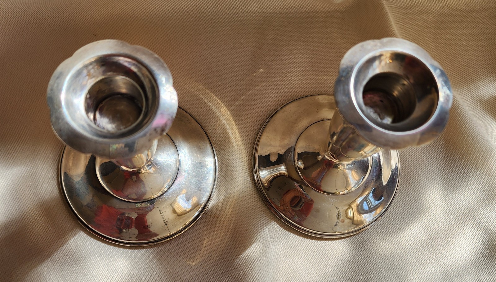 2 Sterling Silver CANDLE HOLDERS 4.5" Tall El Sil Co