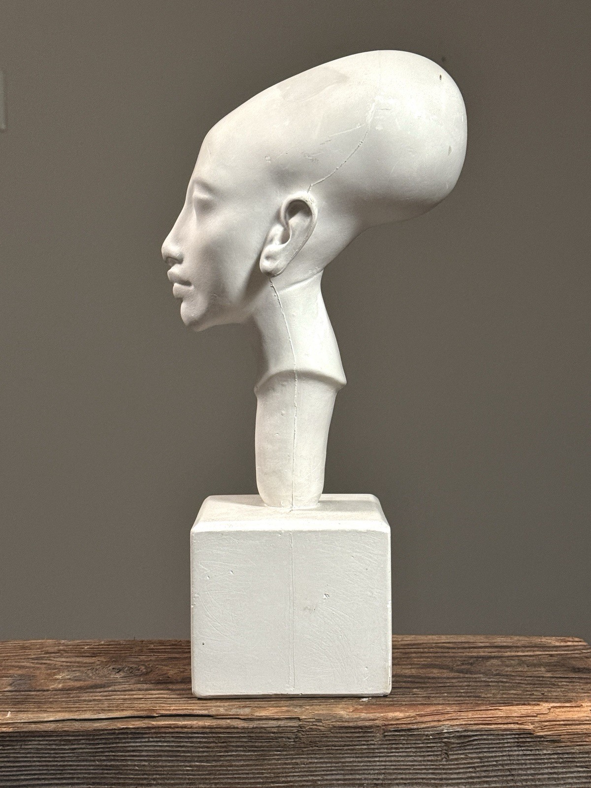 Vintage Head of an Amarna Princess Sculpture (Plaster Cast)