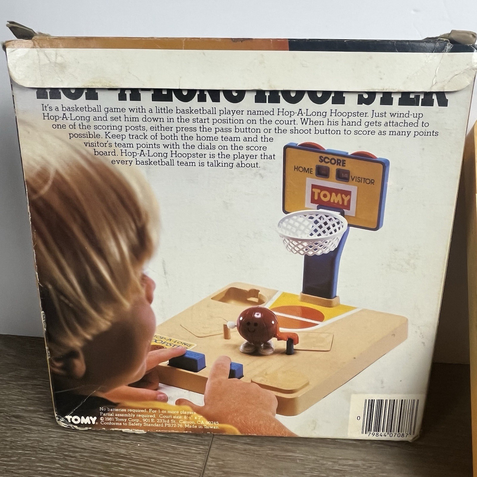 TOMY HOP-A-LONG HOOPSTER Wind-Up Basketball Game Original Box (1981) PARTS ONLY