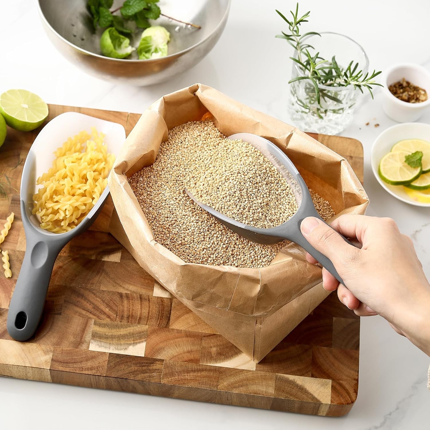 Spring Chef Gray Magnetic Ice Scoop for Freezer - Contoured Translucent