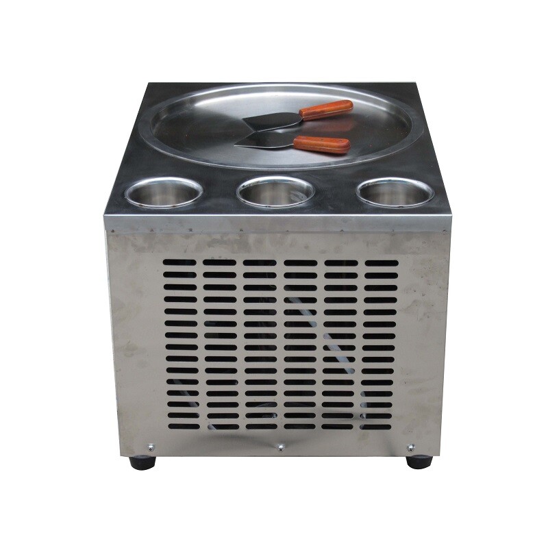 Kolice Countertop Fried Ice Cream Rolled Machine -18" Round Pan with 3 Buckets