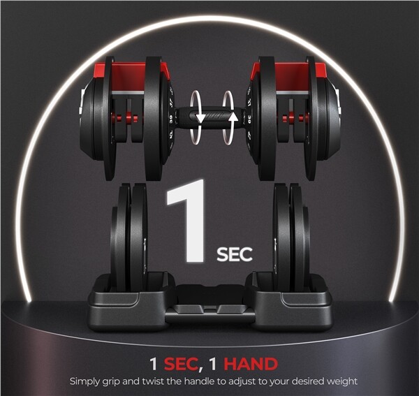 Single/Pair 28lb/40lb/52.5lb/90lb Adjustable Dumbbell Set Weight Dumbbells