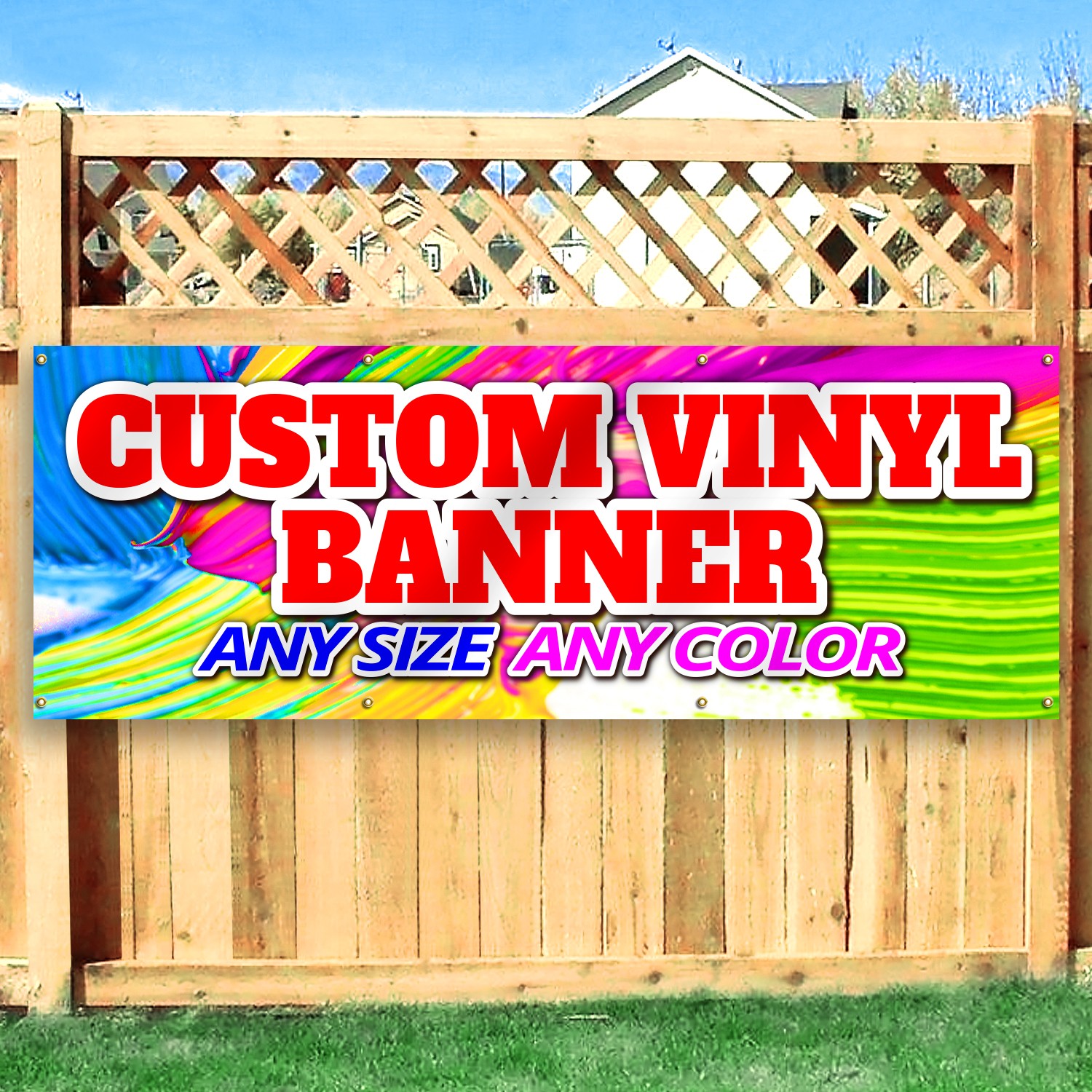 Anley Custom Vinyl Banner - 13oz Heavy Duty Vinyl Sign - Personalized Banner