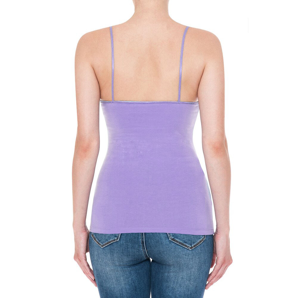 (Ambiance Apparel) Bra-Strap Camisole with Built in Shelf Bra Plain Tank Top