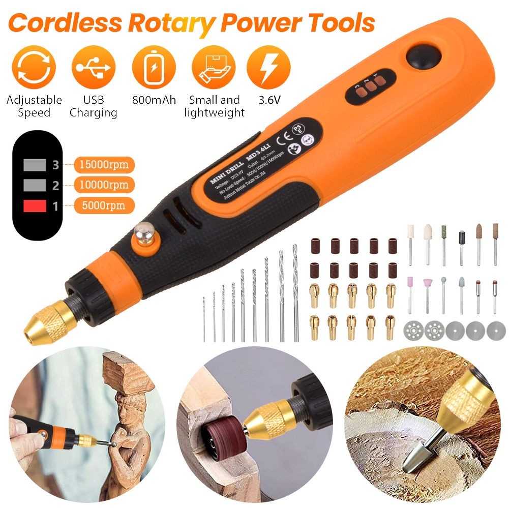 Mini Cordless Rotary Tool USB Rechargeable Three-Speed Electric Grinder Pen Set