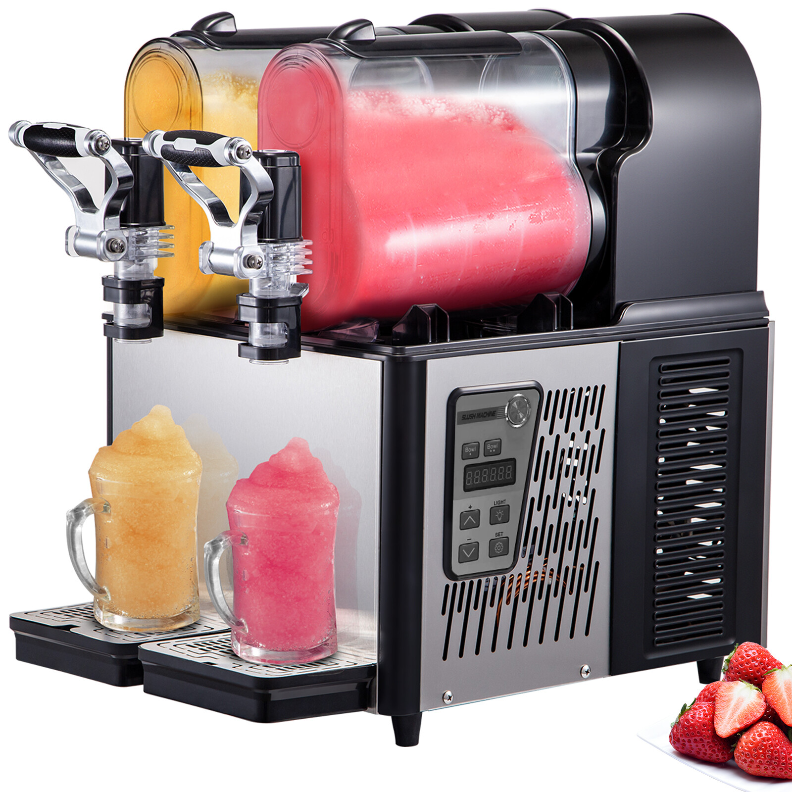 VEVOR Commercial Slush Machine 3L x 2 Smoothie Maker Slushy Machine 2 x 0.79 Gal