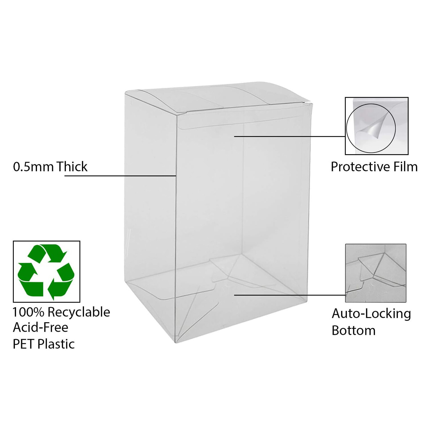 2x Plastic Display Protector Cases For Funko 6 Inch Pop! Vinyl Figures Box 0.5mm