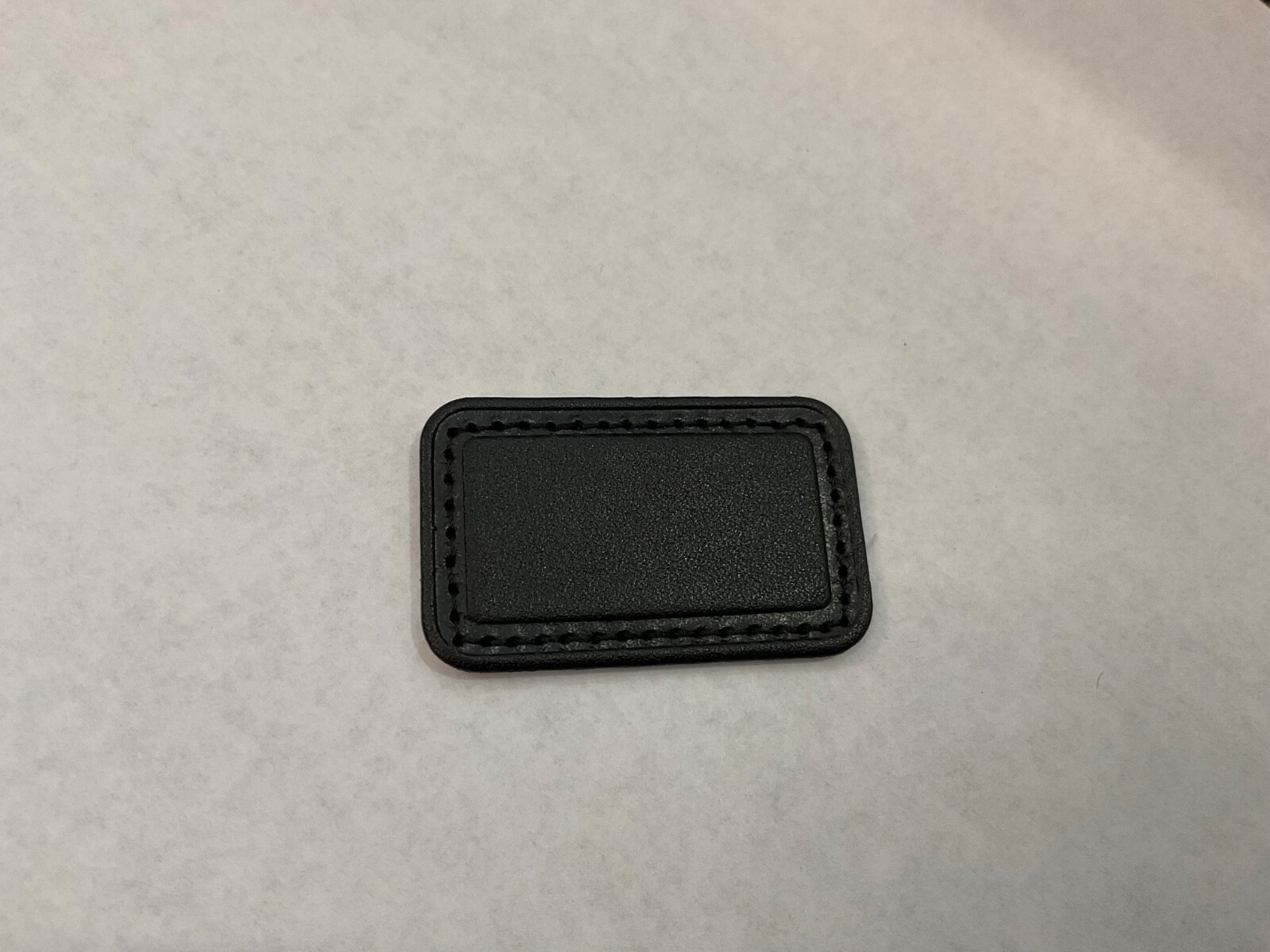 NEW Tumi Small 2” x 1-3/16” Leather Monogram Patch - CLASSIC SOLID BLACK