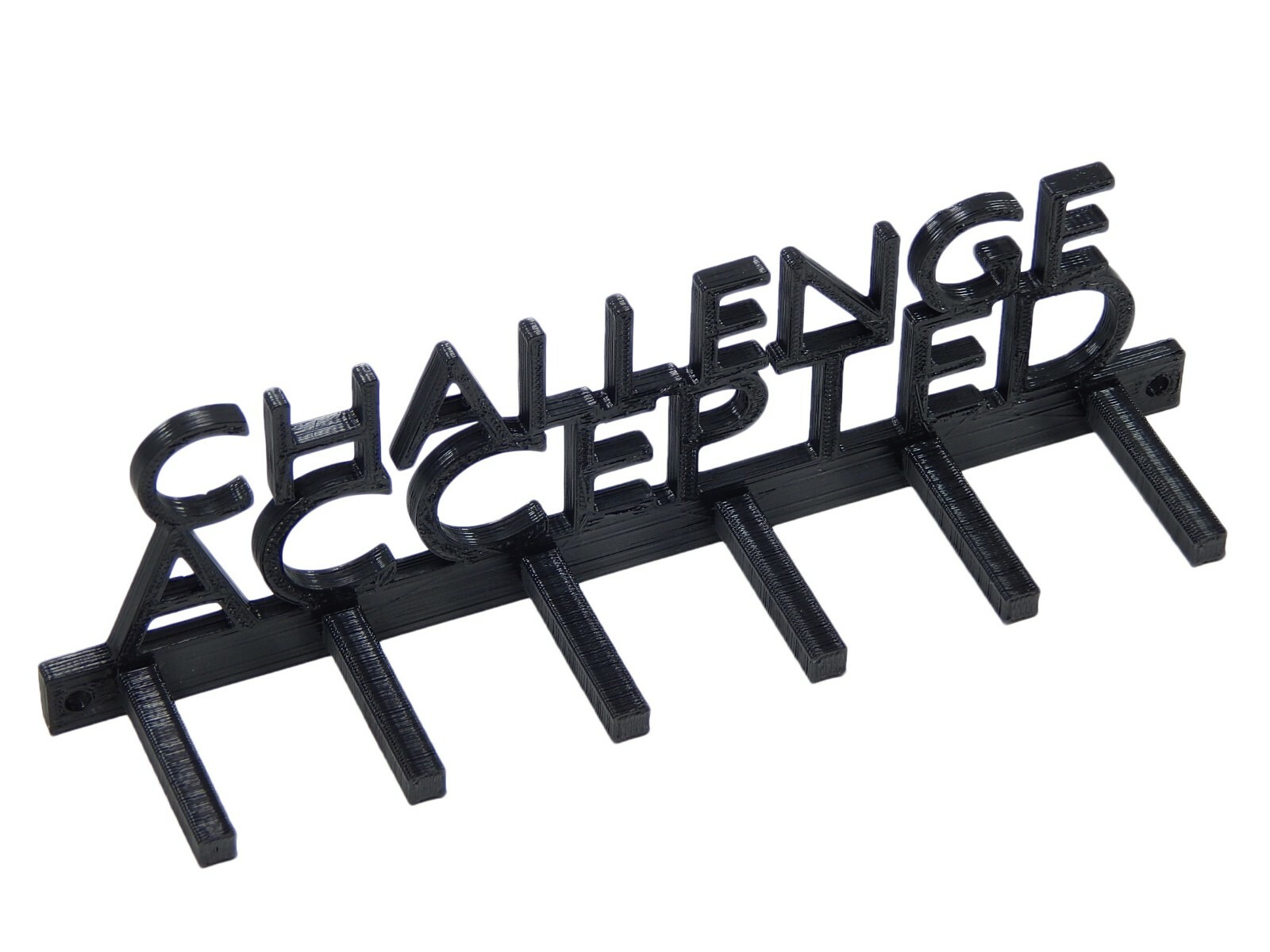 CHALLENGE ACCEPTED RUNNER SPORTS MEDAL DISPLAY RACK HOLDER HANGER ORGANIZER
