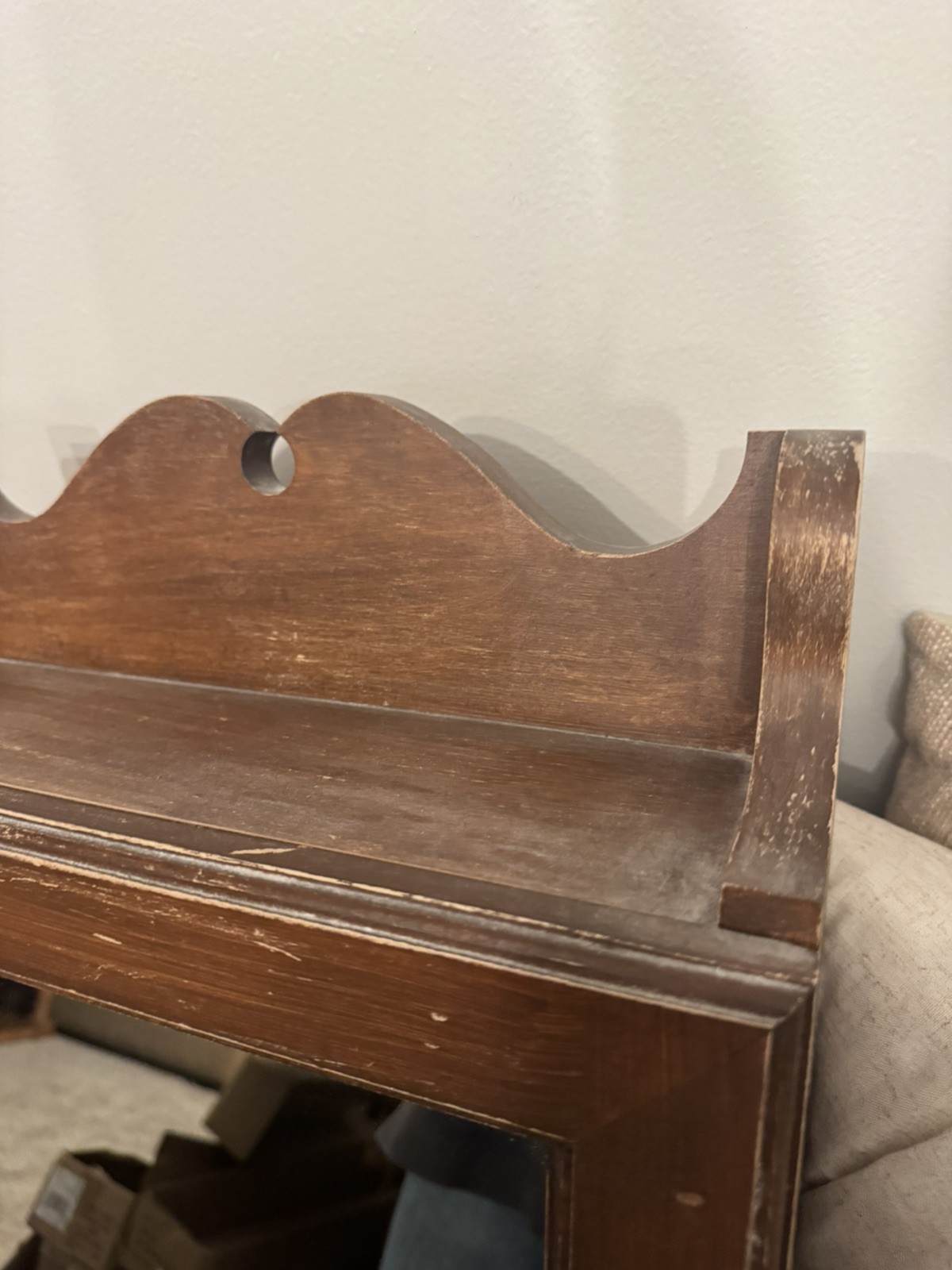 RARE Antique 1900s Hand Made Medicine Cabinet Mirror and towel bar