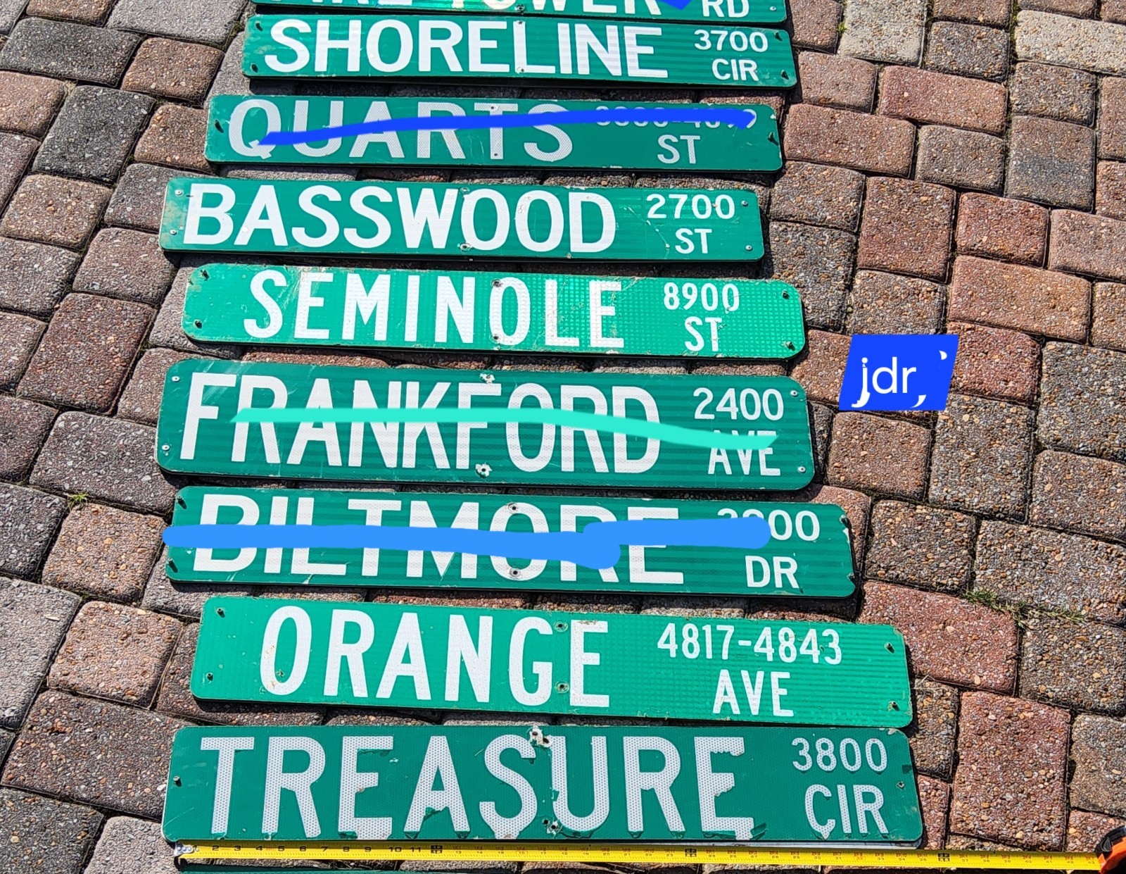 Street name signs pICK ONE. Approximately 36 inch in length