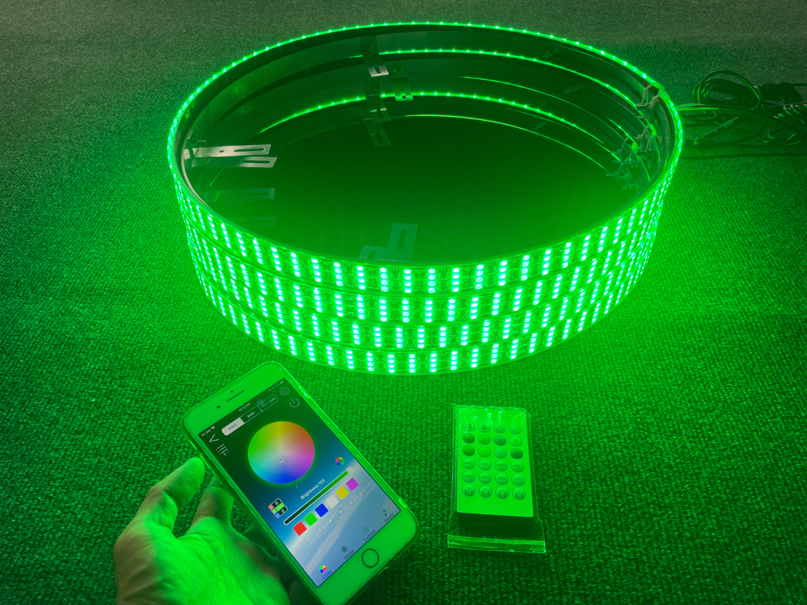 17.5" x4PCS Wheel Lights for Truck CHASING Quad Row LEDs Brightest APP + Remote