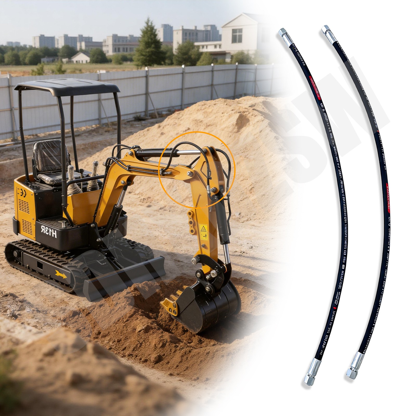 AGT Miva China Mini Excavator M14x1.5x 36" Hydraulic Hose New Both Ends Straight