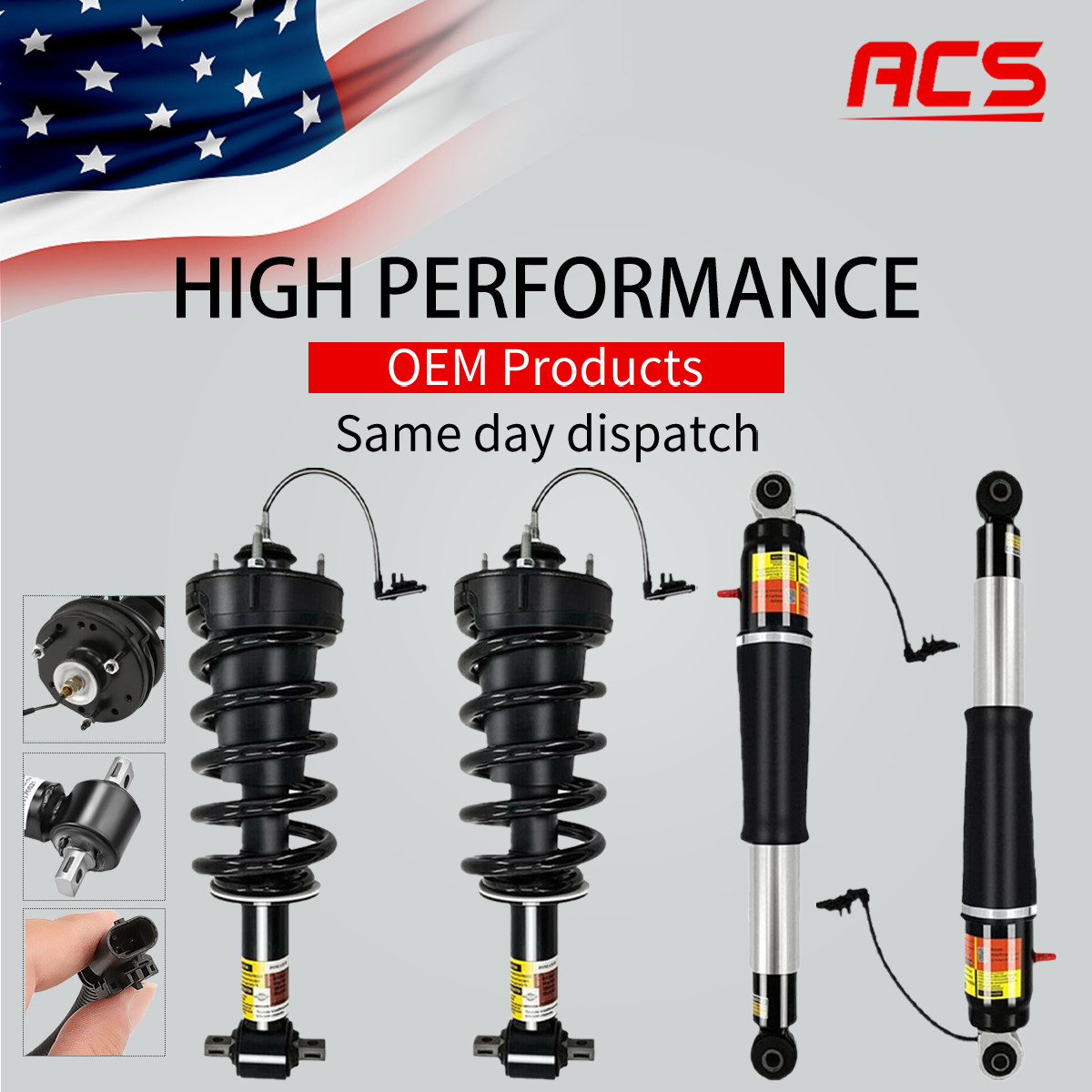 4X Front Rear Shock Strut Magnetic For GMC Yukon Denali Escalade Tahoe Suburban