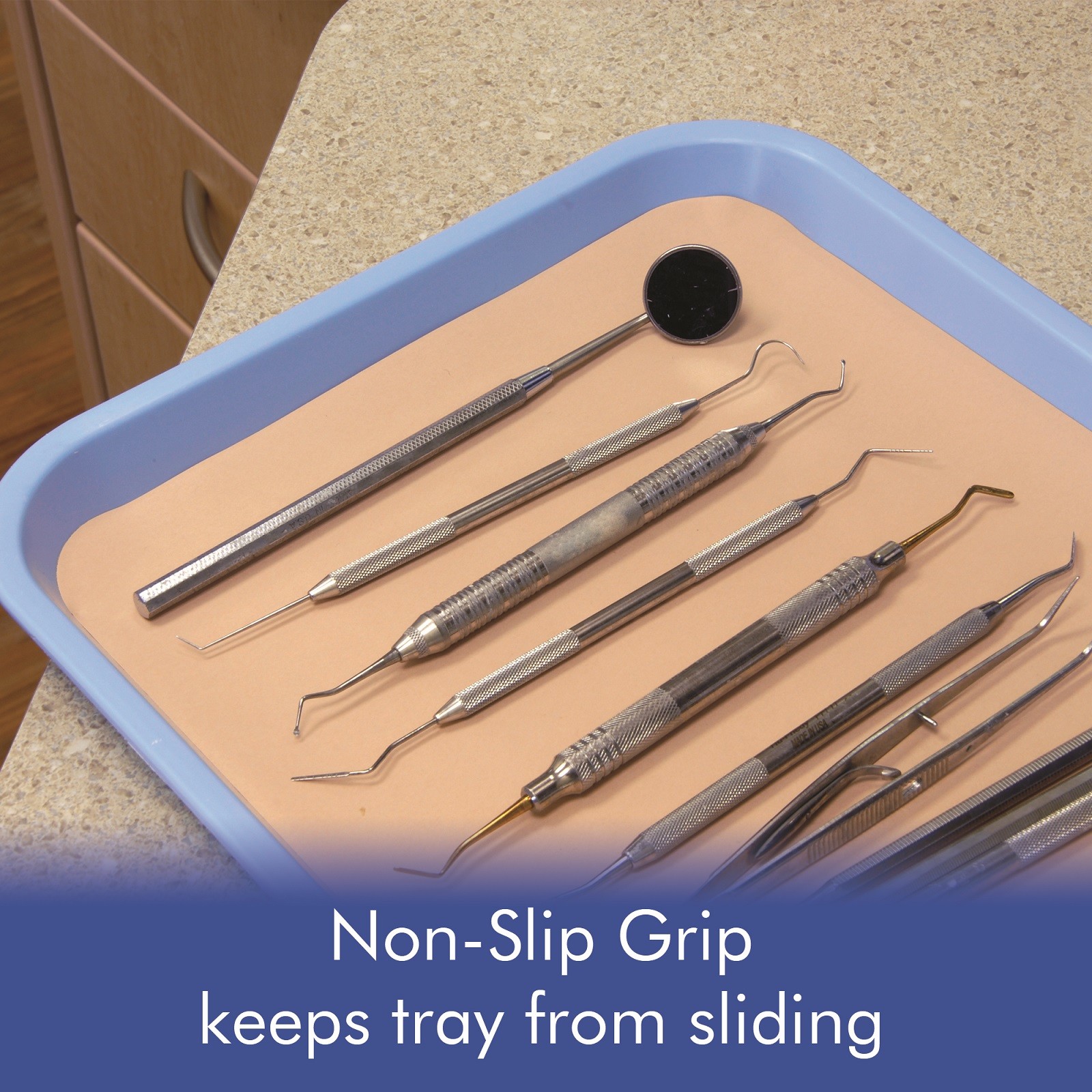 Blue Dental Plastic Instrument Tray, Size B Autoclavable 13.25" x 9.75"