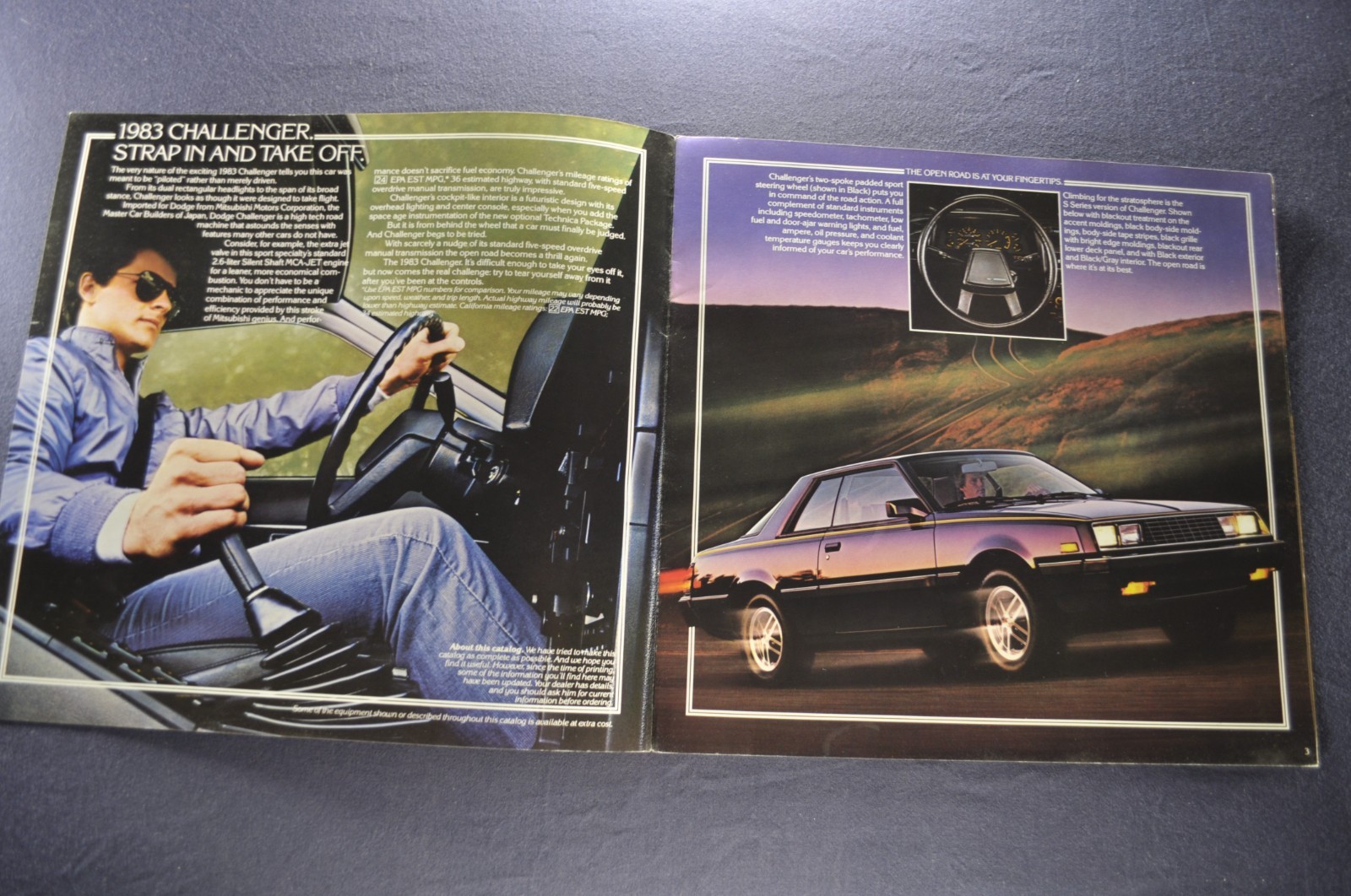 1983 Dodge Challenger Coupe Catalog Brochure Mitsubishi Nice Original 83