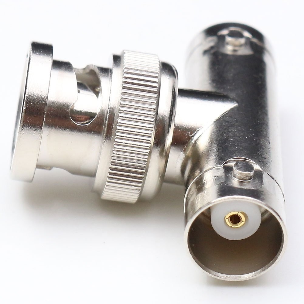 BNC Male to Dual BNC Female Connector Adapter T Shape Splitter Coaxial Cable Lot