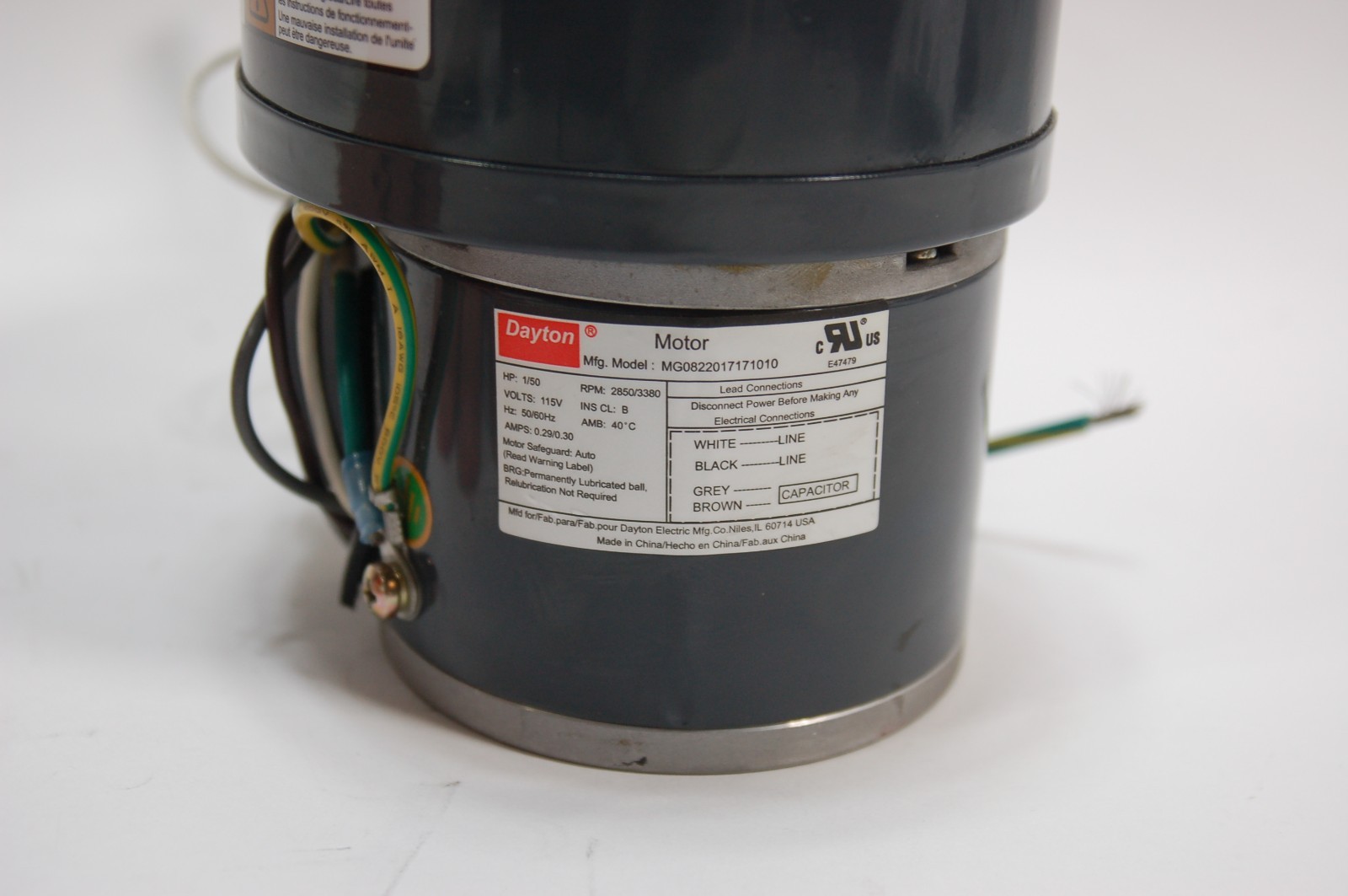 Dayton Centrifugal Fan 1TDN5 115V, 50/60 Hz Squirrel Cage Blower 1/50 HP 53 CFM