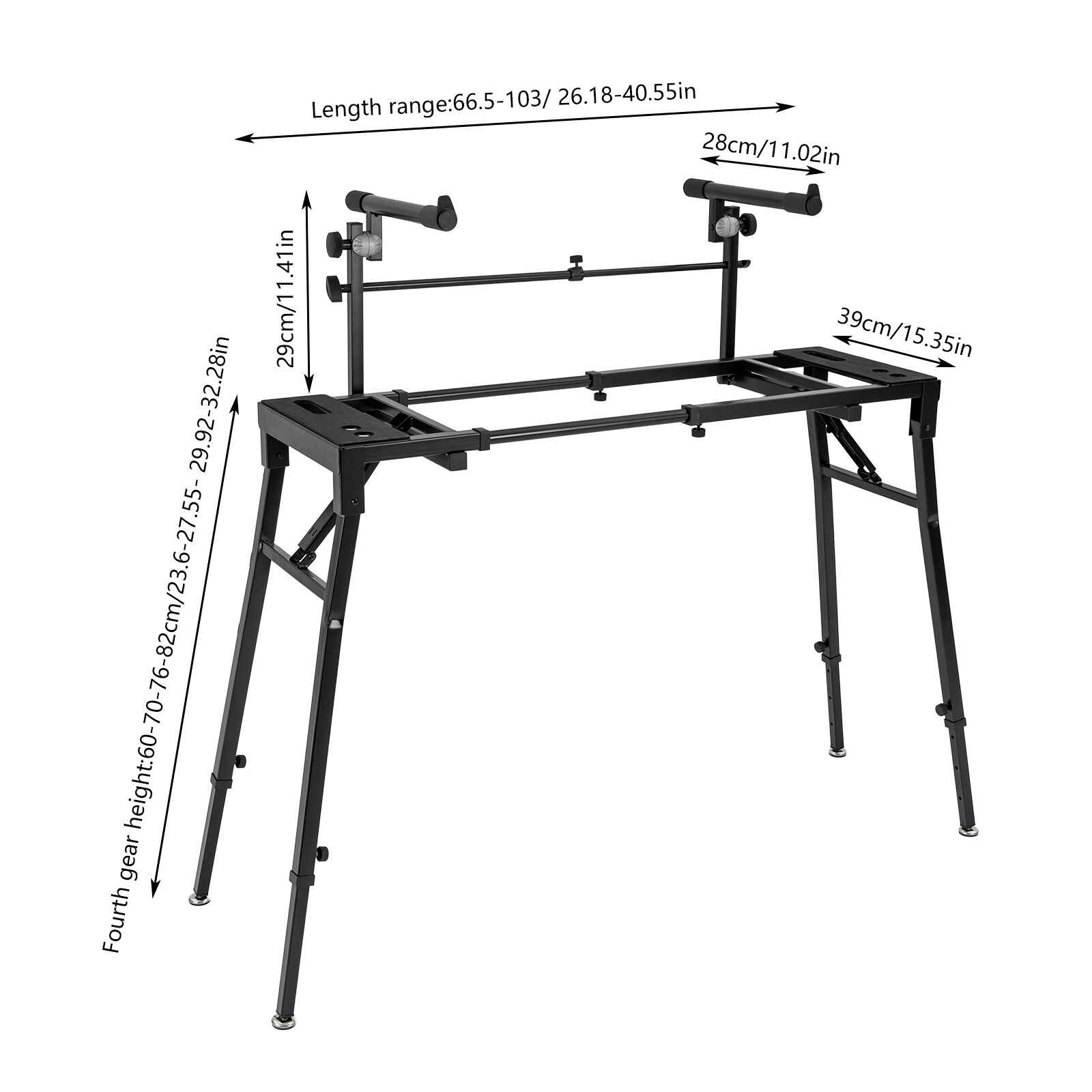 Keyboard Stand DJ Workstation Table Top Piano Holder 2-Tier Double Studio Mount