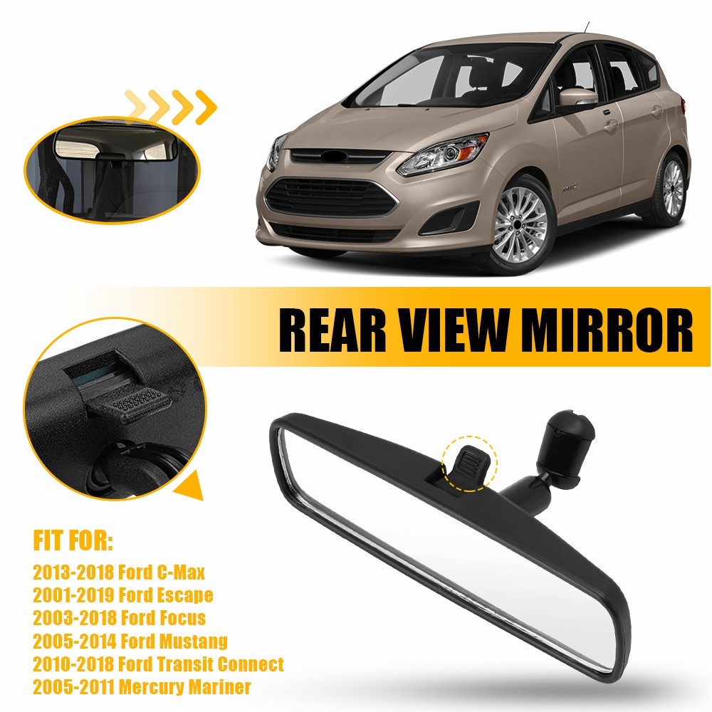 1X Interior Rear View Mirror For Ford Mustang Escape Focus C-Max Mercury Mariner