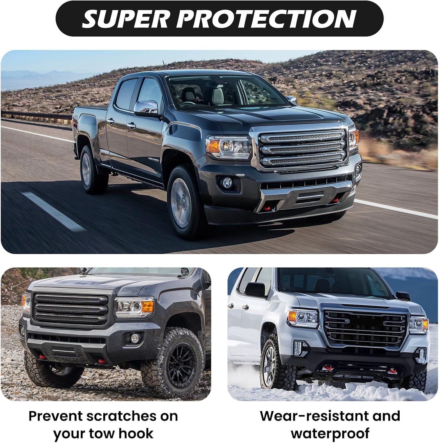 Tow Hooks Covers for Chevy Colorado Trailboss 2015-2026/GMC Canyon 2015-2022 (No