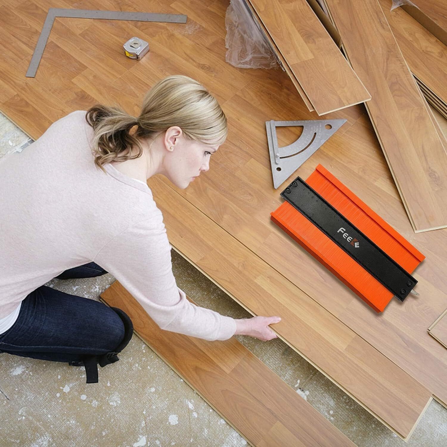 12" Contour Gauge w/ Lock Profile Tool,Super Contour Duplicator Woodworking Tool