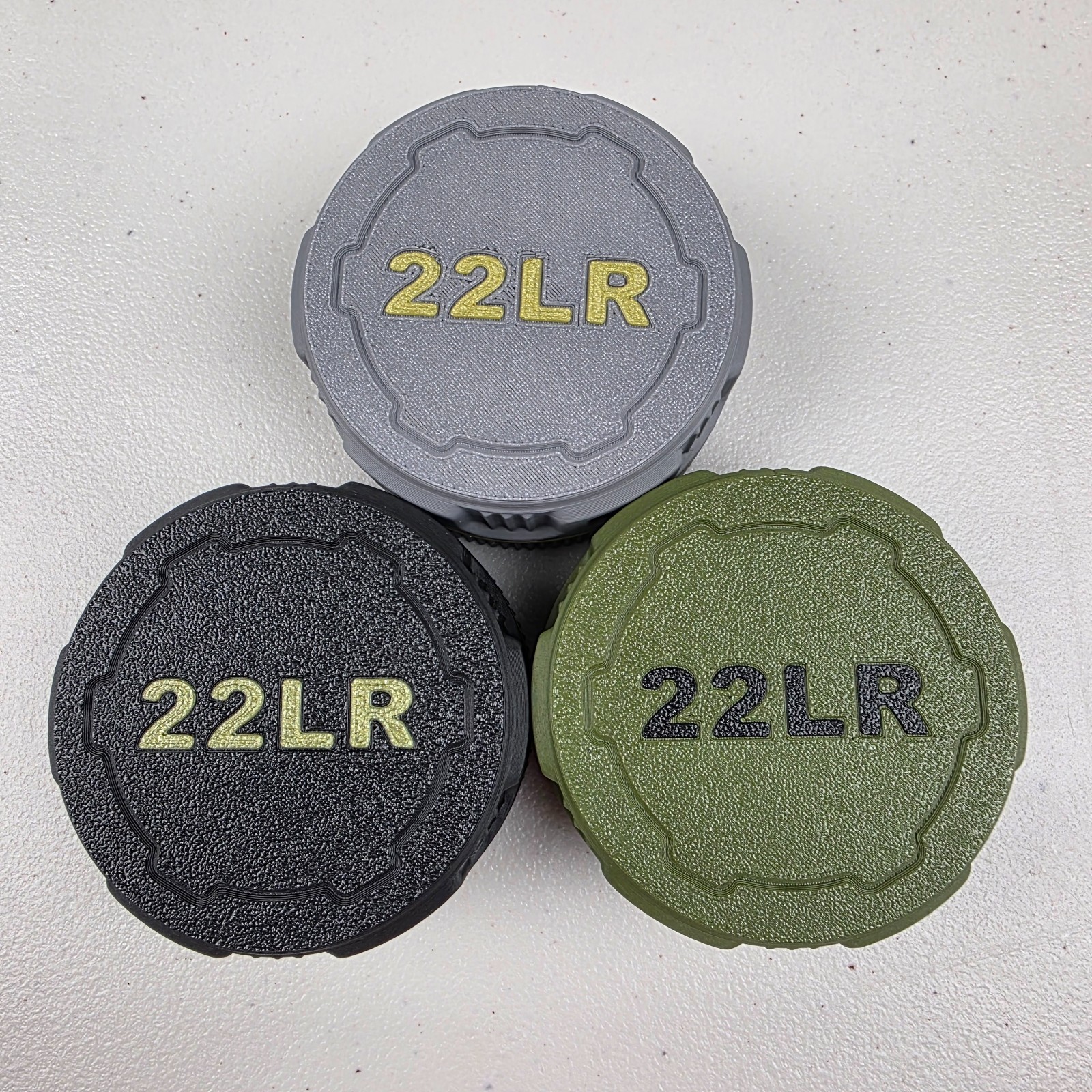 22 LR Mini Ammo Box Storage Case Container 55 Rounds with Screw On Lid - 3 Pack