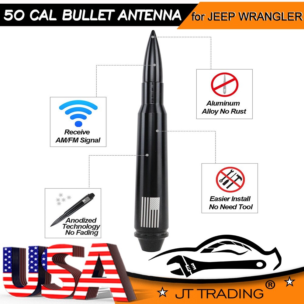 USA Bullet Antenna for 2007-2021 Jeep Wrangler JK JL Rubicon Sahara Gladiator