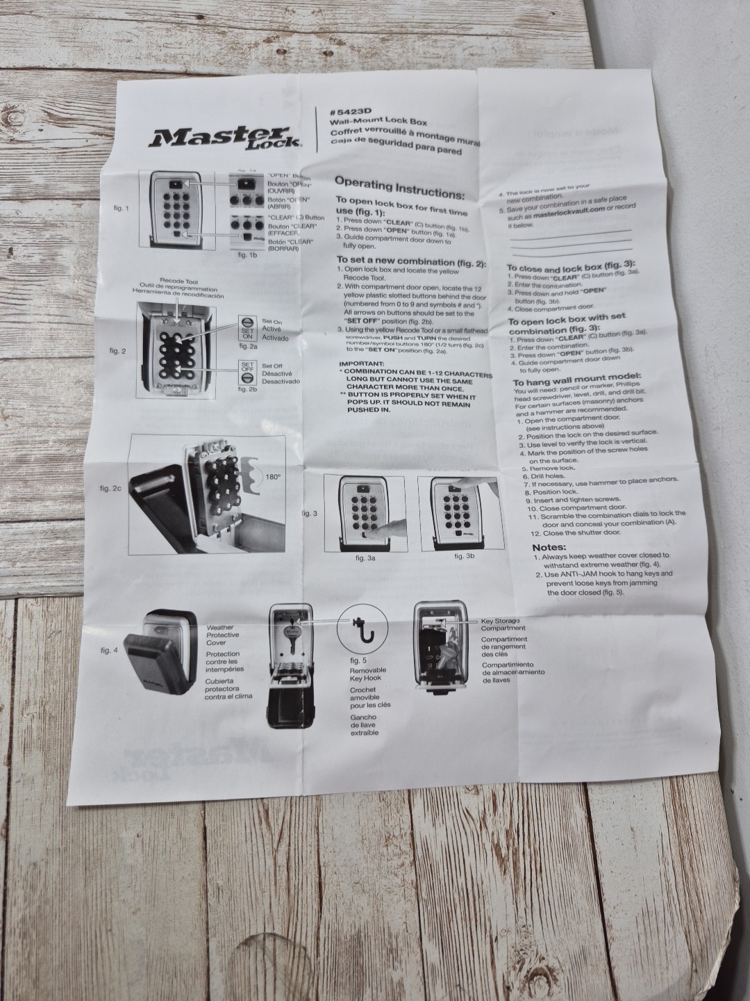 Master Lock 5423EC Wall Mount Push Button Lock Box