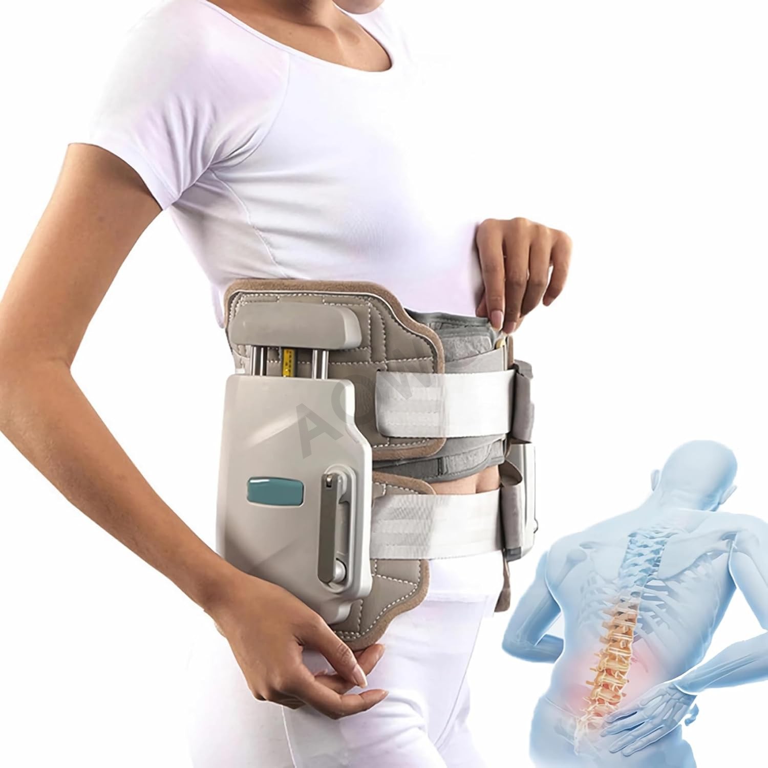 Lumbar Traction Device Lower BackPain Relief Spinal Decompression Herniated Disc