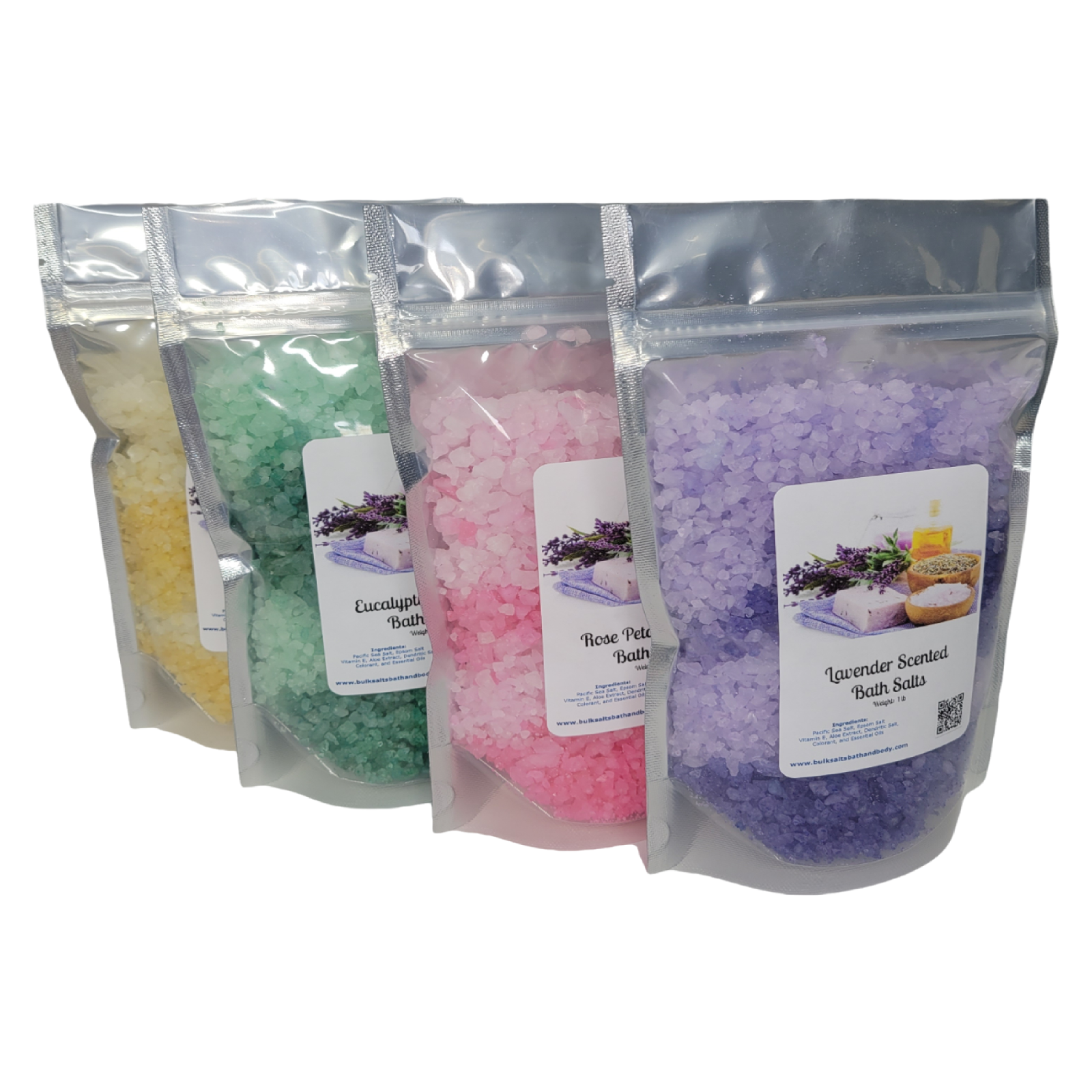 Bath Salts - (4) 1lb Bags ~ Aromatherapy Lot ~ Four Aromatherapy Scents
