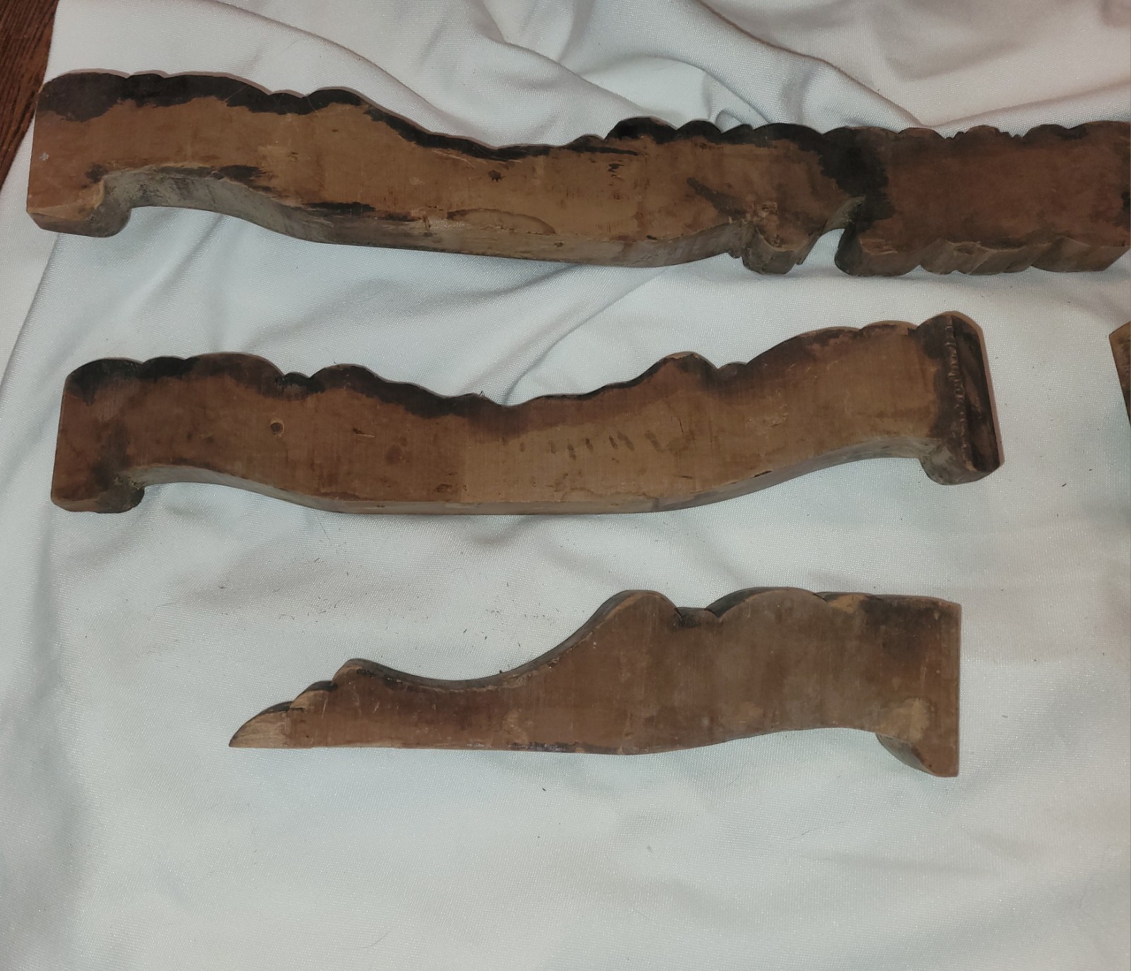 Antique 19th Century Hand Carved Architectural Scrollwork, Salvaged Sofa Apron