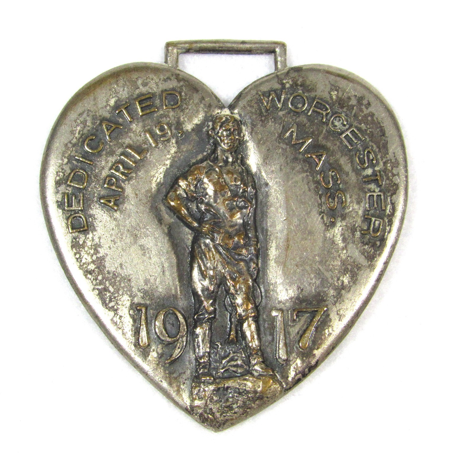 WORCESTER MASS 1917 WWI US WAKE UP AMERICA DAY PATRIOTS WAR EFFORT PARADE MEDAL