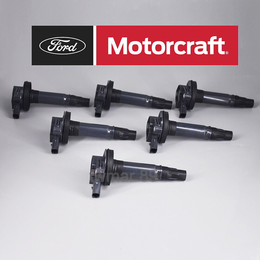 OEM 6P Ignition Coil DG520 + 6P Spark Plug SP520 For 2010-14 Edge 3.7L UF553 *