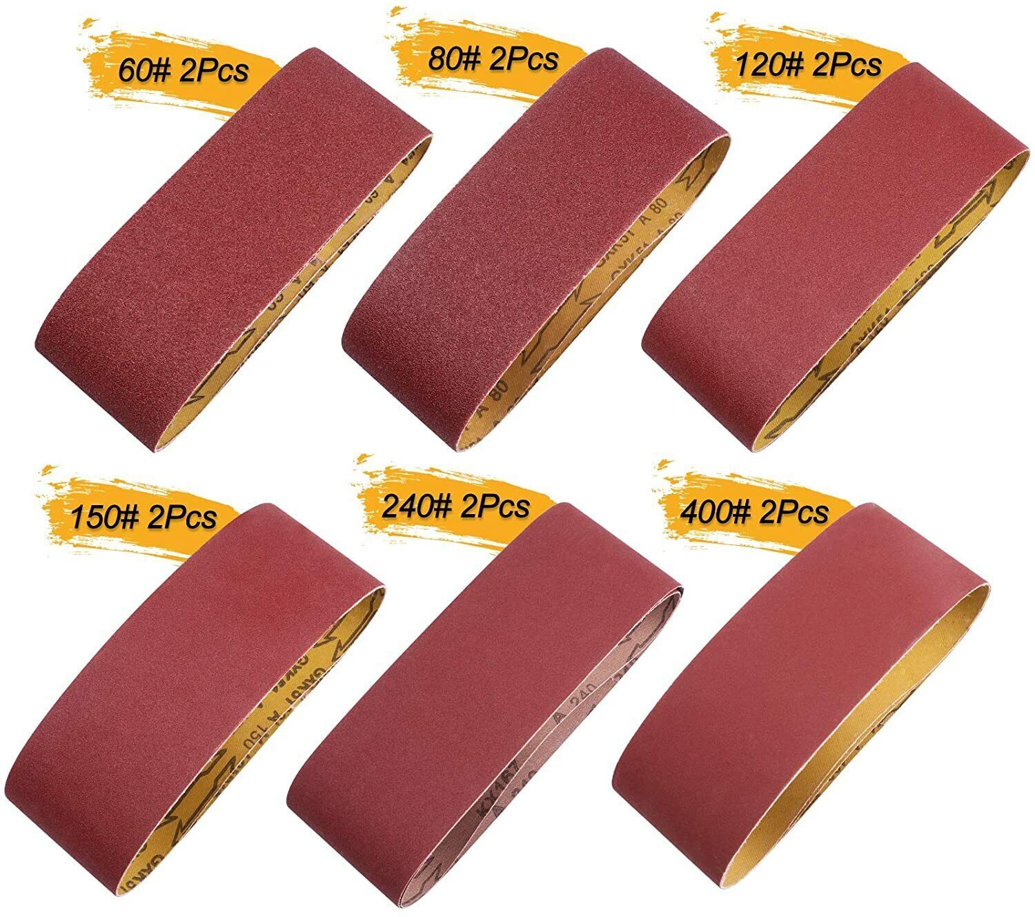 12PCS 4 x36 inch Sanding Belts 60 80 120 150 240 400 Grit Belt Sander Sandpaper
