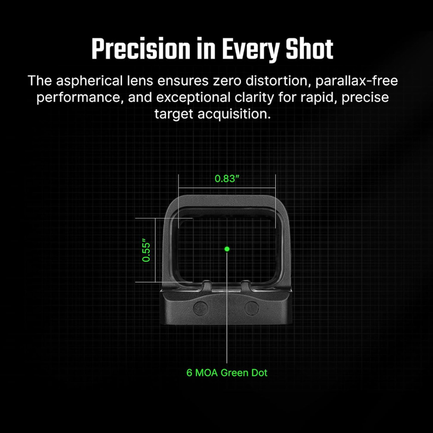 OSIGHT SE 6 MOA Green Enclosed Reflex Sight  RMSc Footprint