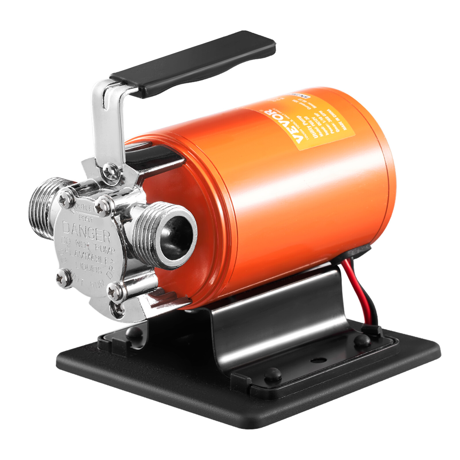 Water Transfer Removal Pump Portable Utility Pump 12V 360 GPH 1/10 HP Hose