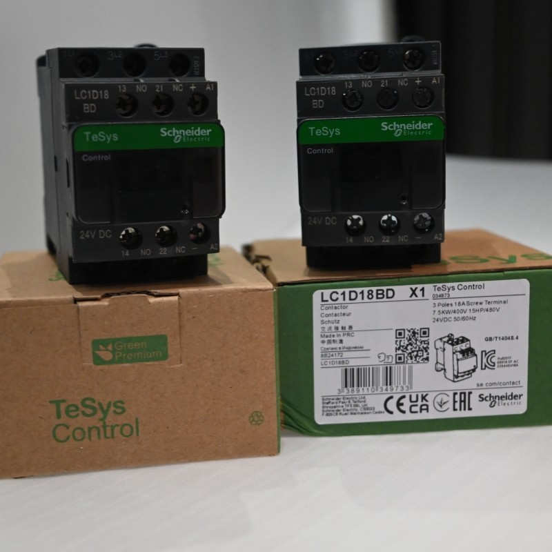 LC1D18BD Schneider New Contactor: 3 - phase 3 NO 24VDC coil In - stock in the US